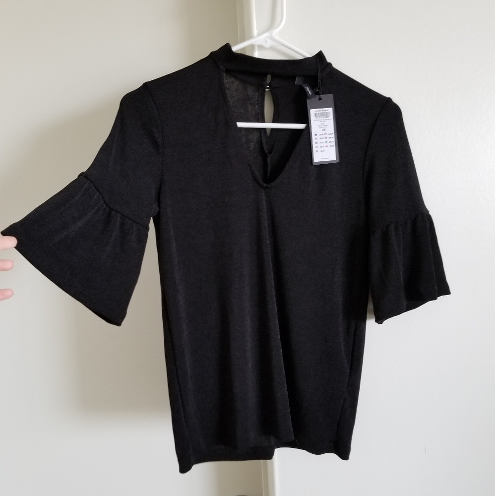 NWT Black Choker Top